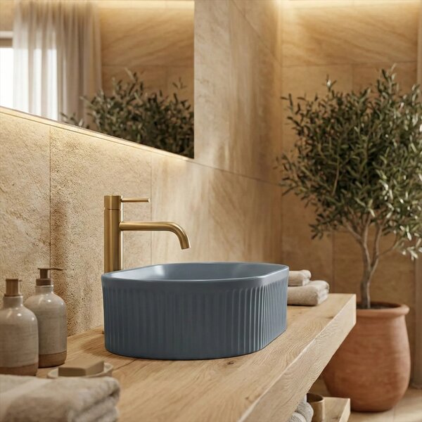 Lavabo da appoggio Rea Vanda Blueberry Matt
