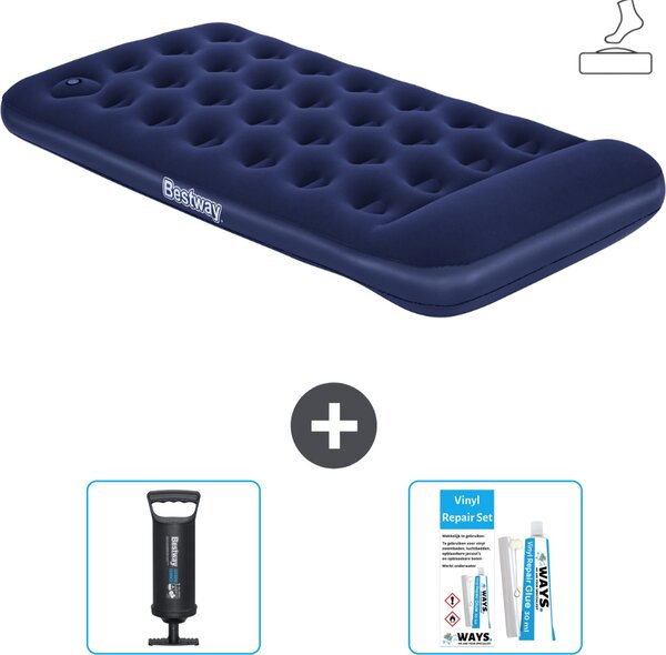 Materasso gonfiabile Bestway - 1 persona - 99 x 188 x 28 cm - Blu - Accessori inclusi