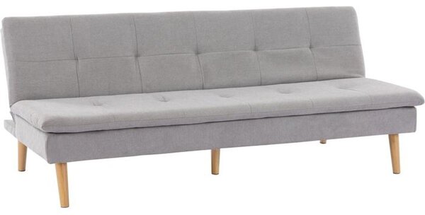 Divano letto - 3 posti - AGATHE - Tessuto grigio greige - 180 x 74 x 72 cm