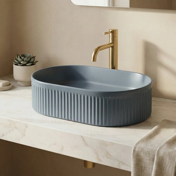 Lavabo da appoggio Rea Vanda Blueberry Matt