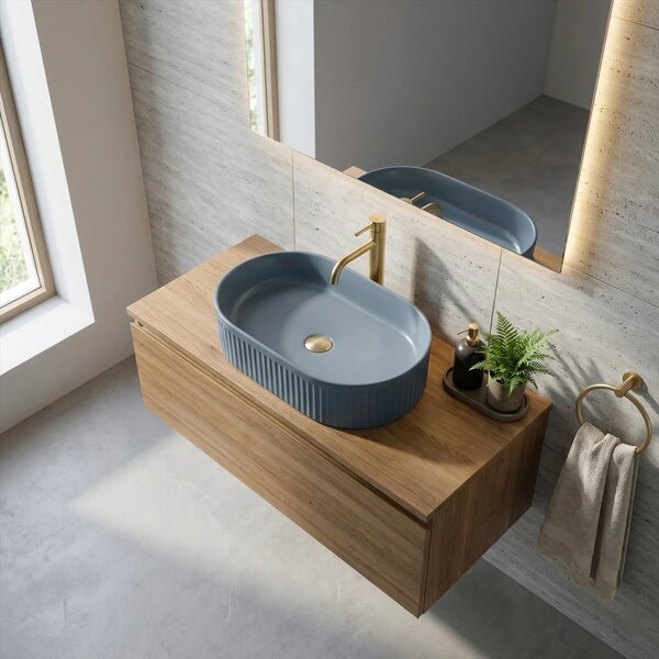 Lavabo da appoggio Rea Vanda Blueberry Matt