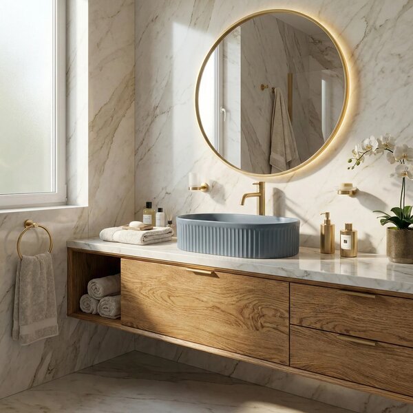 Lavabo da appoggio Rea Vanda Blueberry Matt