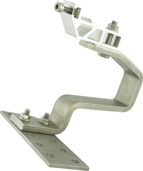 Gancio per tetto Alumero 40 × 10 mm, acciaio inox con piastra, per tegole, 1 pz
