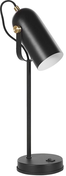 BELIANI Lampada da tavolo nera 48 cm in metallo a forma di campana in un elegante stile moderno e retrò