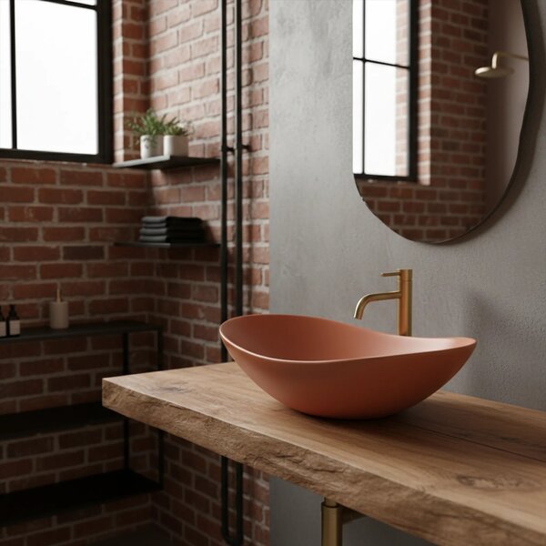 Lavabo da appoggio Rea Royal Cinnamon Matt