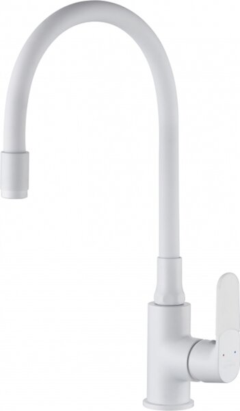 Miscelatore per lavello Joga Plus con bocca flessibile, bianco