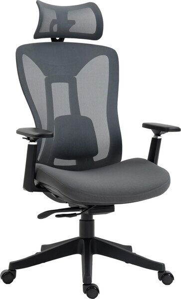 Sedia da ufficio Fortuna Lai Sedia da scrivania ergonomica con funzione reclinabile Mesh Grigio per lavorare e rilassarsi comodamente