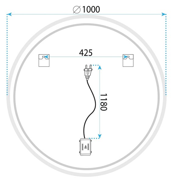 Specchio LED 100cm FFJ100