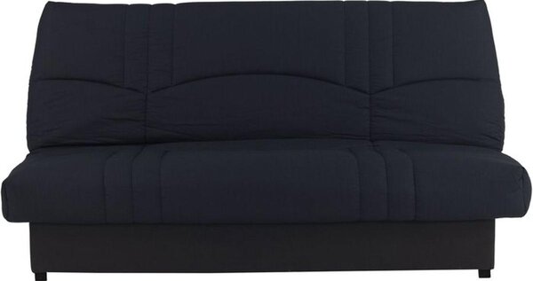 Divano letto a poltrona - 3 posti - Tessuto nero - 190 x 90 x 92 cm - PIXIE