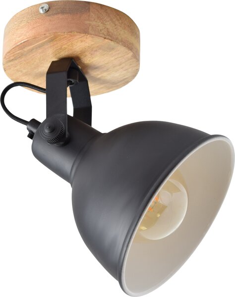 Faretto da soffitto Woody Ø16 Single Vintage nero