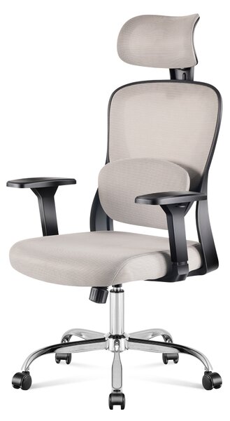 MARK ADLER Manager 3.2 | Sedia da ufficio ergonomica con supporto lombare e poggiatesta regolabile | Grigio