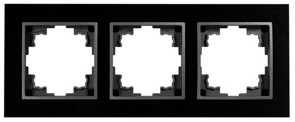 Cornice MCPOWER, FLAIR, a 3 ingressi, in alluminio nero, cornice per presa di corrente