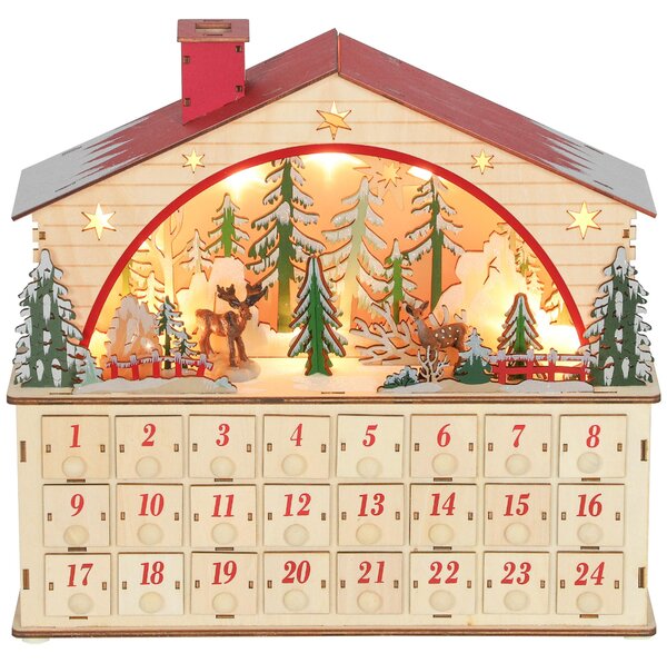 Calendario dell'Avvento HOMCOM da riempire, 24 scomparti, calendario natalizio