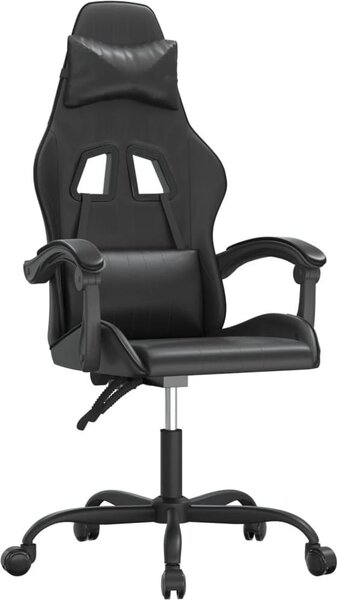 Sedia da Gaming Girevole Nera in Pelle finta