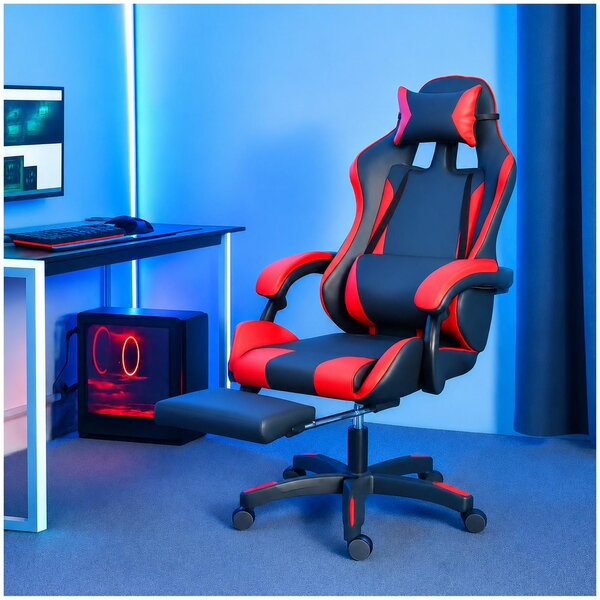 Sedia da gaming Krit Eco Nero-Rosso