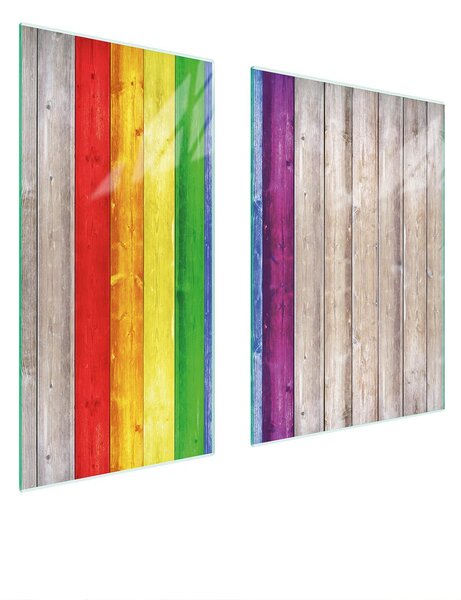 Piastre copri fornelli 2 pezzi 75x52 Copri piano cottura in Vetroceramica tagliere in vetro color legno