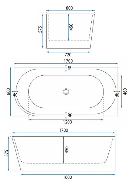 Vasca bagno WENUS RIGHT 170