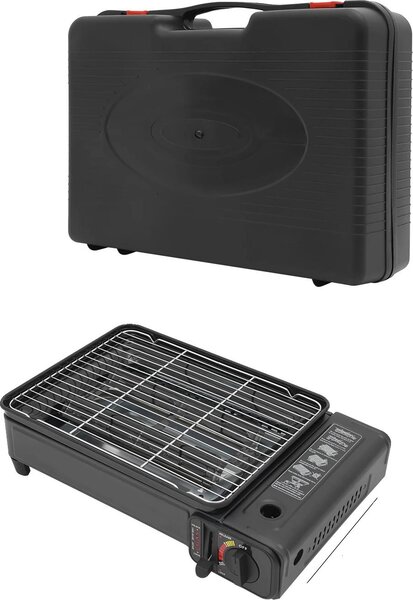 Barbecue a gas, design portatile, alta efficienza, nero