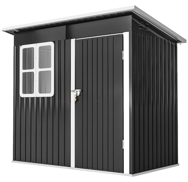 Casetta da giardino Outsunny da 2,55 m², con tetto a una falda, 221 x 133 x 190/173 cm