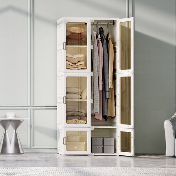 Armadio ProximaX, armadio 69 x 170 x 50 cm (L x A x P), facile da montare, armadio multiuso pieghevole con ante magnetiche, armadio per soggiorno camera da letto