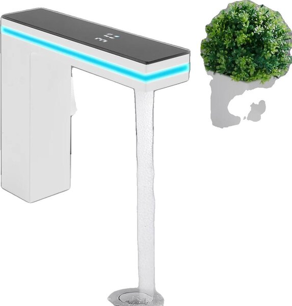 Rubinetto da lavabo, Display digitale, Design moderno, BIANCO