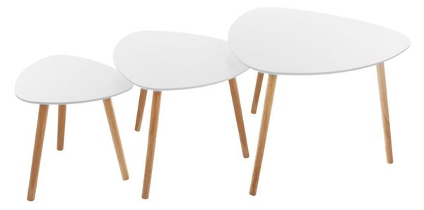 Set di 3 tavolini pieghevoli "mileo" bianchi (34 x 46 x 60 cm) - Atmosphera créateur d'intérieur