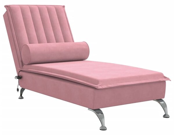 Chaise longue da massaggio con bolster Velluto rosa