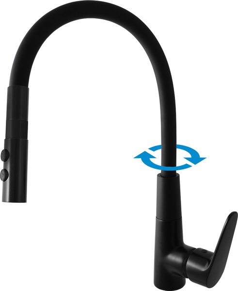 RAV Slezák AMUR Miscelatore per lavello con braccio flessibile Colore: nero opaco, Attacco: 3/8''