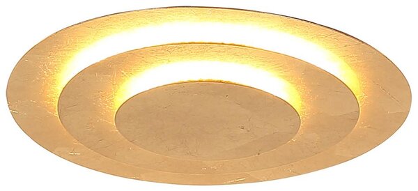 Lampada da soffitto a LED, metallo oro, rotonda, bianco caldo, D 49 cm