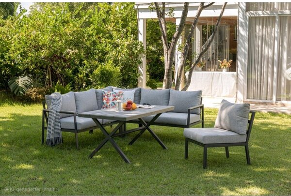 Gardissimo Alu Garten Divano d'angolo 3 in 1 "San Luca" antracite