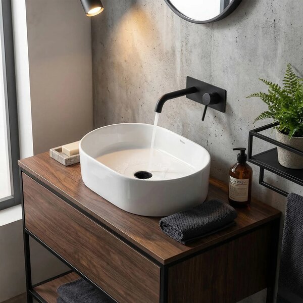 Lavabo da appoggio in ceramica Rea Nadia 46