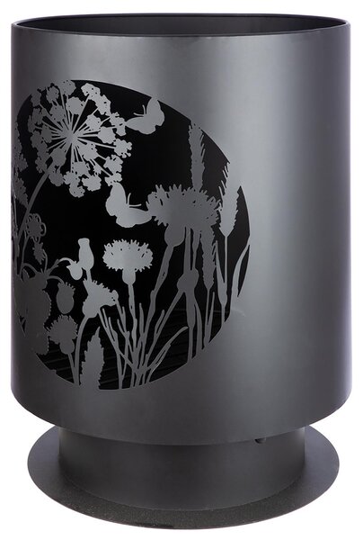 Braciere WILD FLOWERS - nero - metallo - altezza 55,5 cm x Ø 39 cm