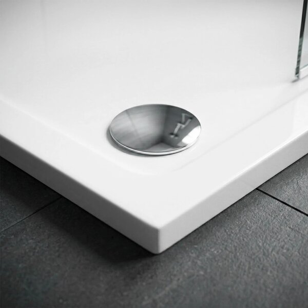 Piatto doccia acrilico Rea Belmond White 80x80 Chrome