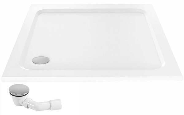 Piatto doccia acrilico Rea Belmond White 80x80 Chrome