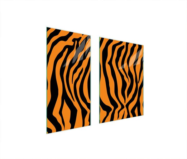 Piastre copri fornelli 2 pezzi 75x52 Copri piano cottura in Vetroceramica tagliere in vetro arancione tigrato