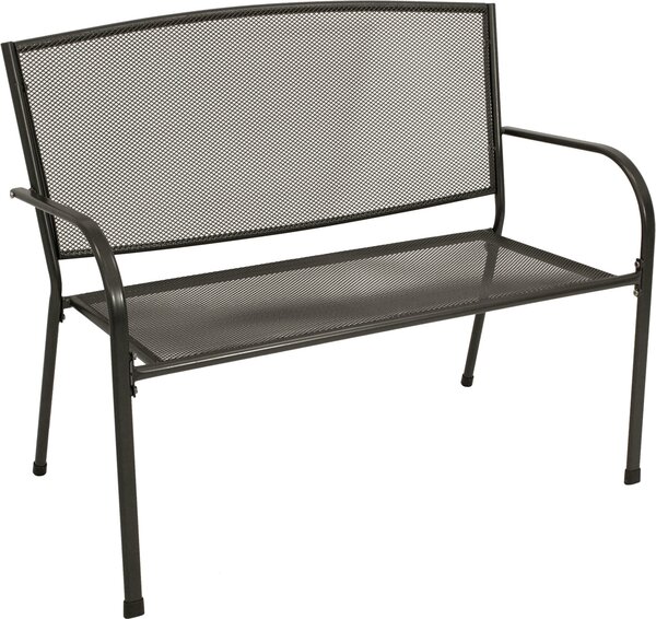 Panca da giardino DEGAMO Panca in metallo Panca da parco Panca CLASSIC 2 posti 110cm, lamiera stirata antracite