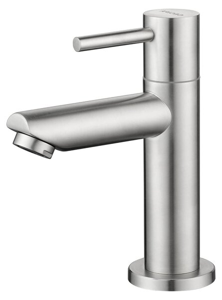 Rubinetto per lavabo acqua fredda - Cromato - Con tubo di alimentazione - Altezza 93,4 mm