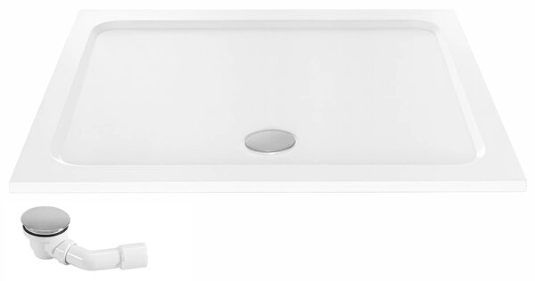 Piatto doccia acrilico Rea Belmond White 80x100 Chrome