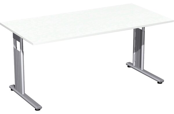 Scrivania C-foot Flex, diritta, regolabile in altezza, varie dimensioni e colori, colore decorativo:bianco, dimensioni piano d'appoggio:160 x 80 cm