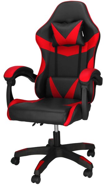 Springos® Sedia da ufficio con cuscino per la testa e per la zona lombare Braccioli Sedia girevole, sedia da gioco Sedia ergonomica imbottita Altezza regolabile con rotelle