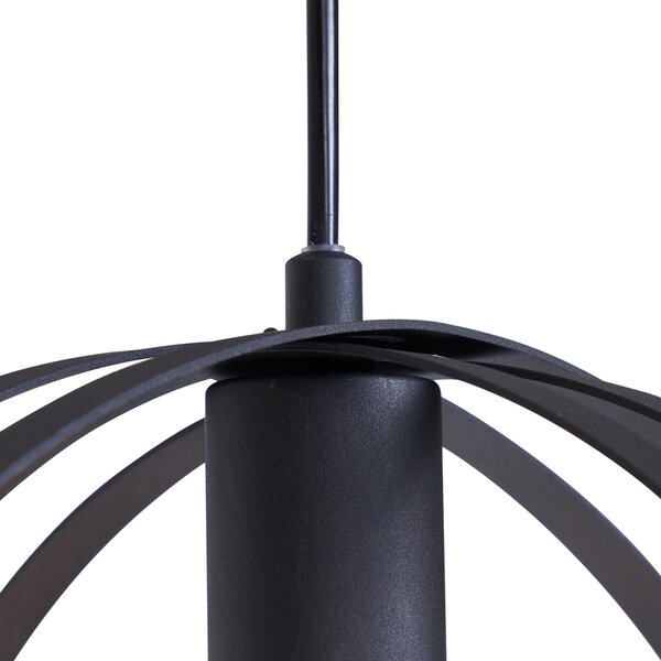 Lampada a Sospensione di Design Nera Rotonda a 3 Luci - Indu