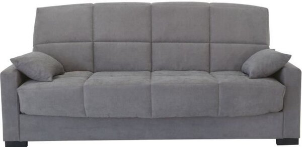 Divano letto 3 posti - Grigio chiaro - Materasso 14 cm - 130 x 190 cm - MEGAN