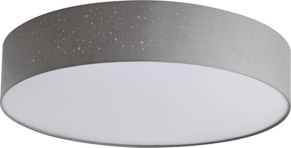 Lindby Plafoniera LED Ellamina, 60 cm, grigio chiaro, tessuto