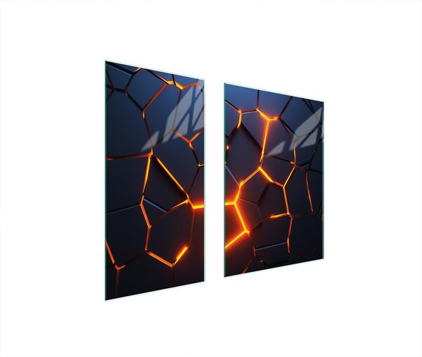 Piastre copripiano cottura 2 pezzi 75x52 Copripiano in Vetroceramica tagliere in vetro Magma Black