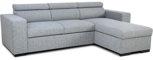 DIVANO VICOMTE, modello Recamiere, con funzione letto e spazio contenitivo, colore grigio, 3-4 posti, dimensioni 237x167 cm