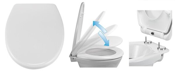 Sedile della toilette HI con sgancio rapido e chiusura soft-close