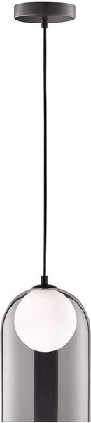 Lampada a sospensione in vetro bianco nero Ø 17 cm G9 soggiorno sala da pranzo luce a sospensione
