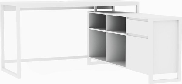 Scrivania angolare finori Denver 37A bianca / decorazione Artisan Oak Soluzione angolare HxLxP 75x139x139 cm, colore: bianco