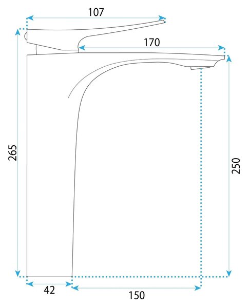 Rubinetto da lavabo PREMIUM Rea Vision Chrome High