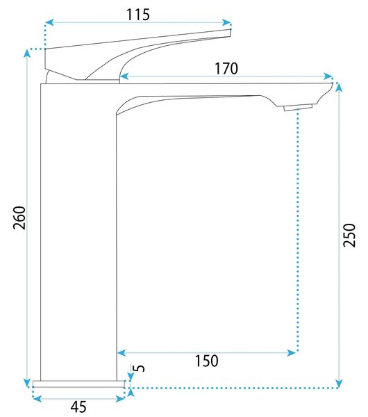 Rubinetto da lavabo PREMIUM Rea Prime Chrome High